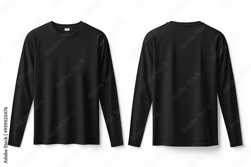 Black long sleeve tshirt mockup isolated created with Generative AI Black long sleeve tshirt mockup isolated created with Generative AI
