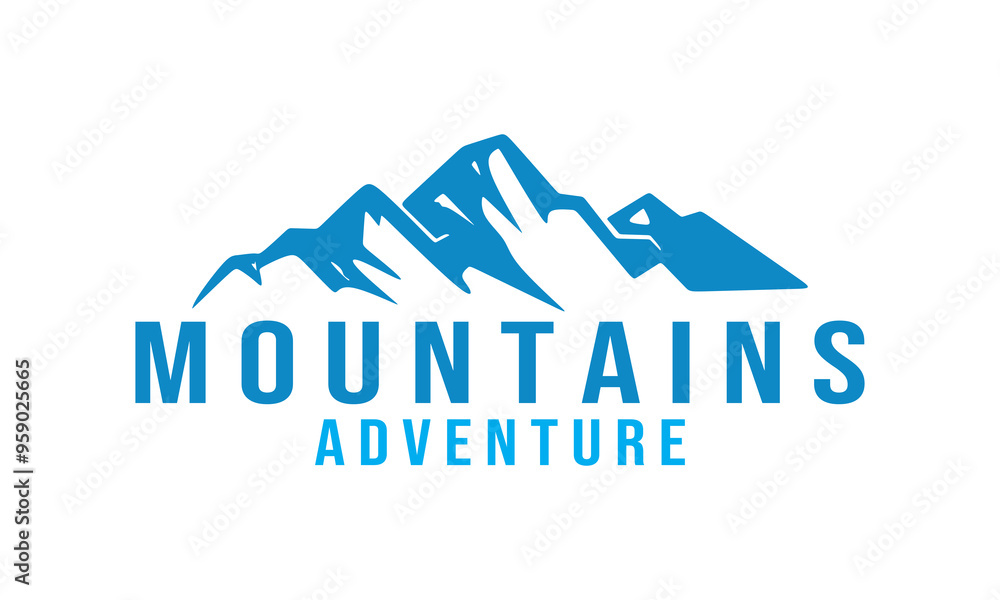 blue mountain peaks logo, silhouette of great high land vector illustrations blue mountain peaks logo, silhouette of great high land vector illustrations