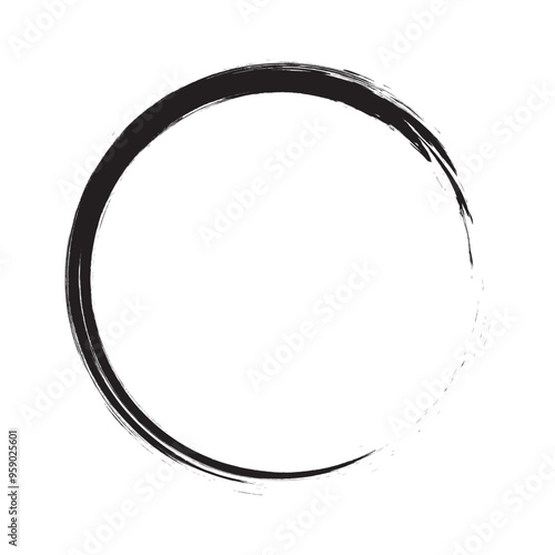 Circle shape Icon black grunge vector. Round frame Vector Icon.