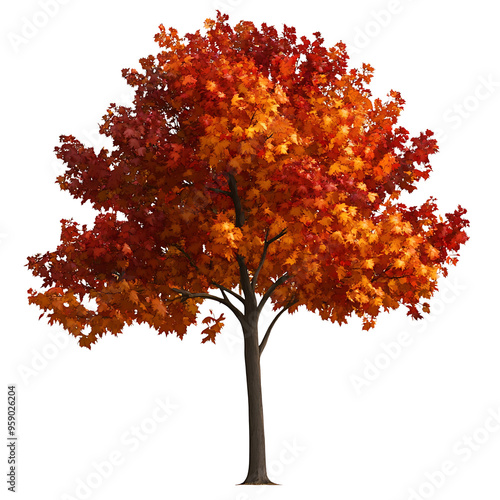 a maple tree isolated on white