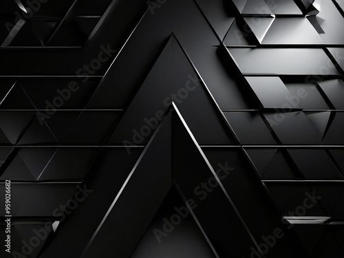 Abstract geometric background with black triangles and squares forming a pattern.