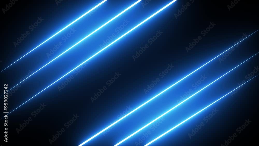 Abstract blue neon lights animated on a dark background. abstraction neon Lines moving up screen saver, background. Abstract blue neon lights animated on a dark background. abstraction neon Lines moving up screen saver, background.