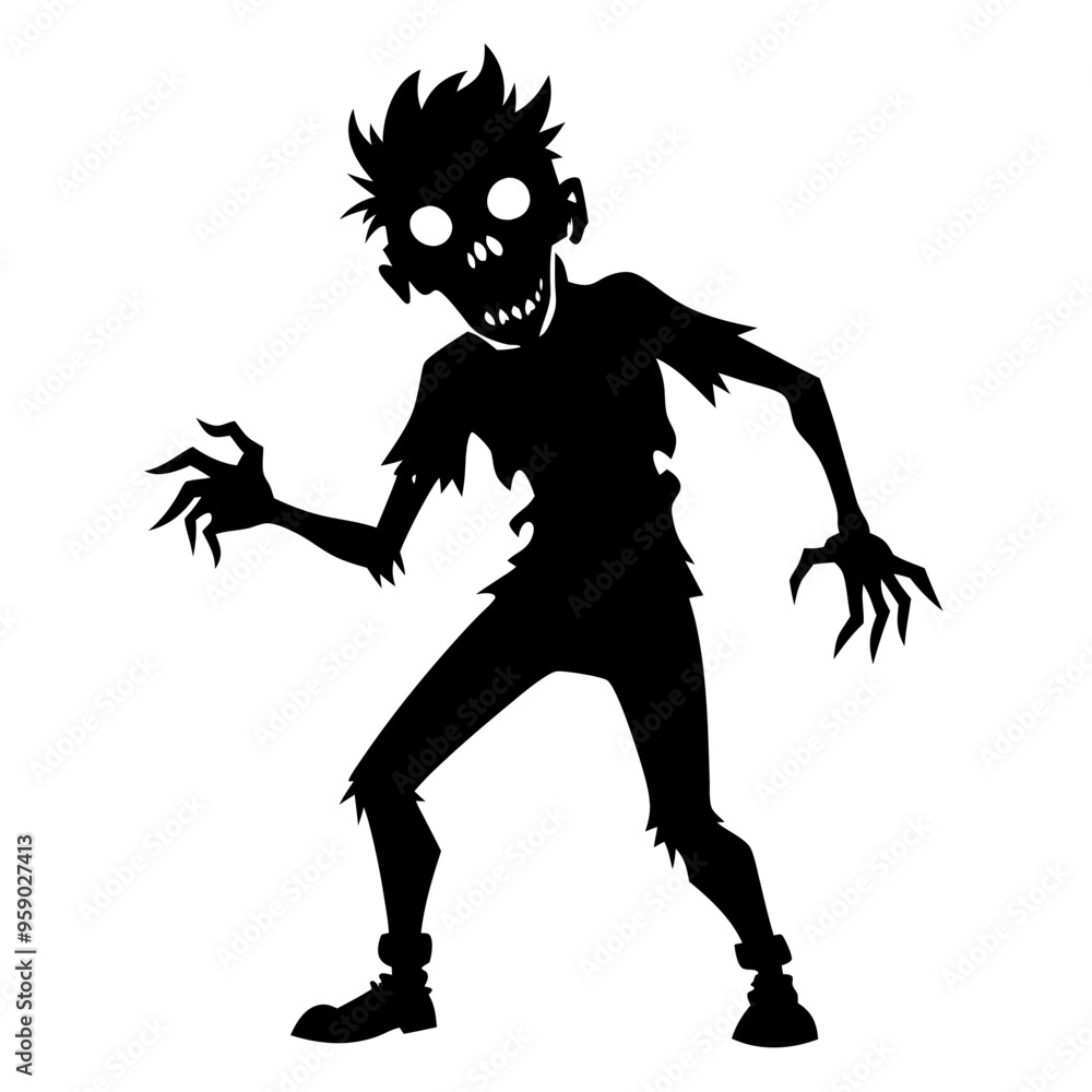 stencil silhouette scary zombie stencil silhouette scary zombie
