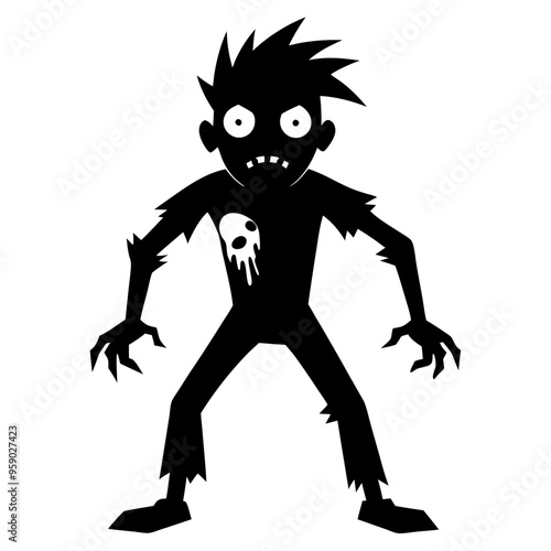 zombie silhouette stencil symbol