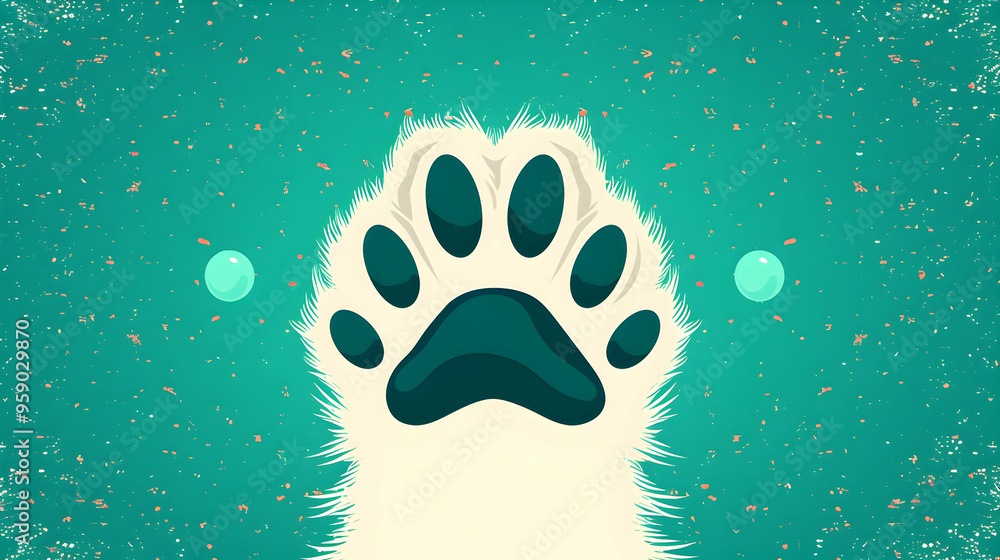 Fototapeta premium Dog Paw Seamless Pattern Cat Footprint Vector Soap