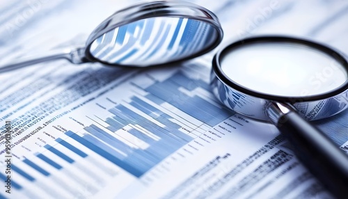 Magnifying Glass on Financial Data Graph