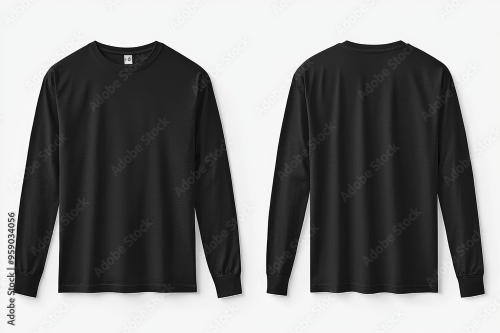Black long sleeve tshirt mockup isolated created with Generative AI Black long sleeve tshirt mockup isolated created with Generative AI