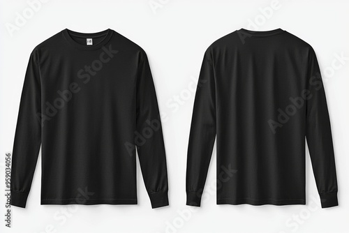 Black long sleeve tshirt mockup isolated created with Generative AI