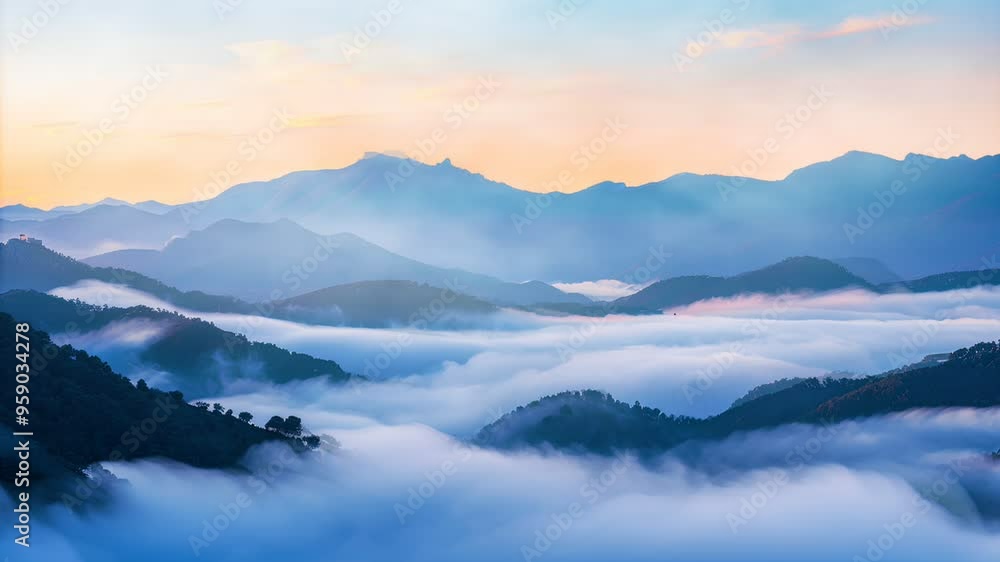 mountains in the morning fog mountains in the morning fog