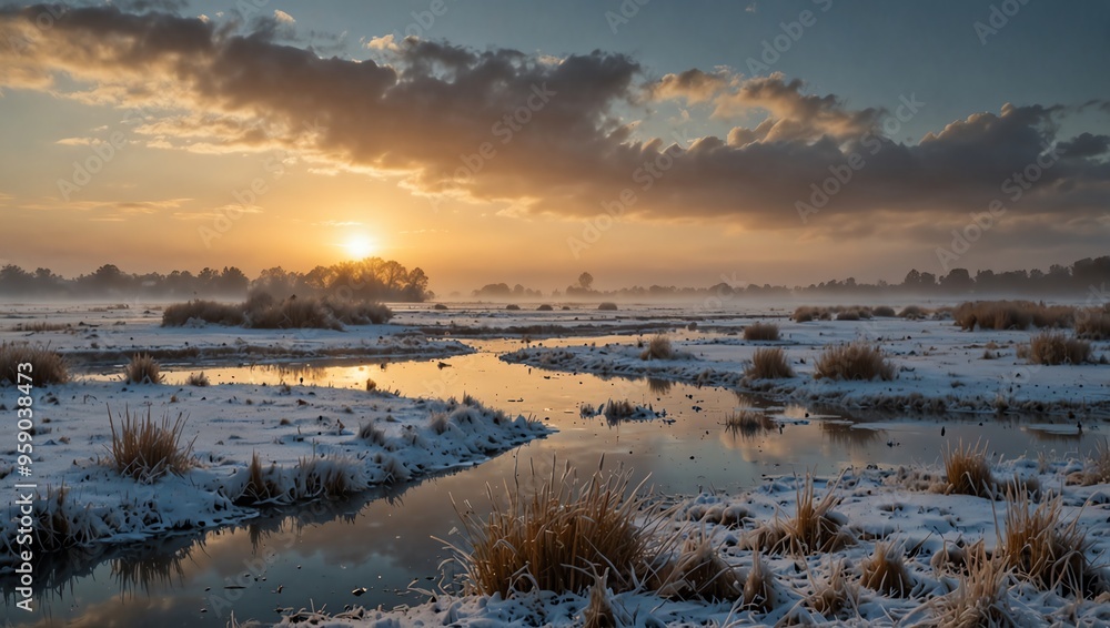 Fototapeta premium sunrise over the river