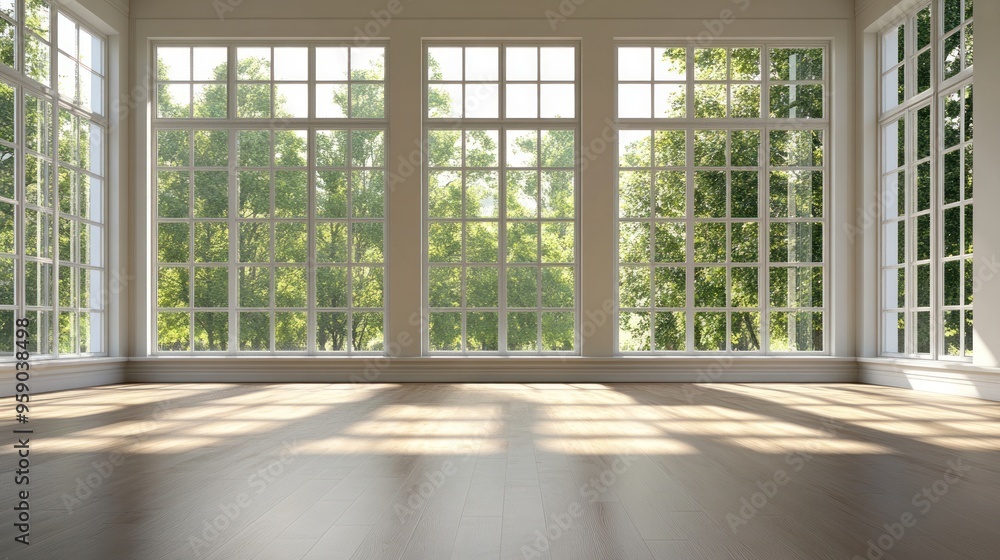 Obraz premium Spacious Room With Large Windows