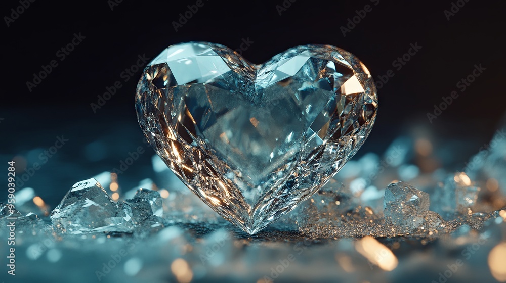 Fototapeta premium Luxurious Heart Shaped Diamond for Gift
