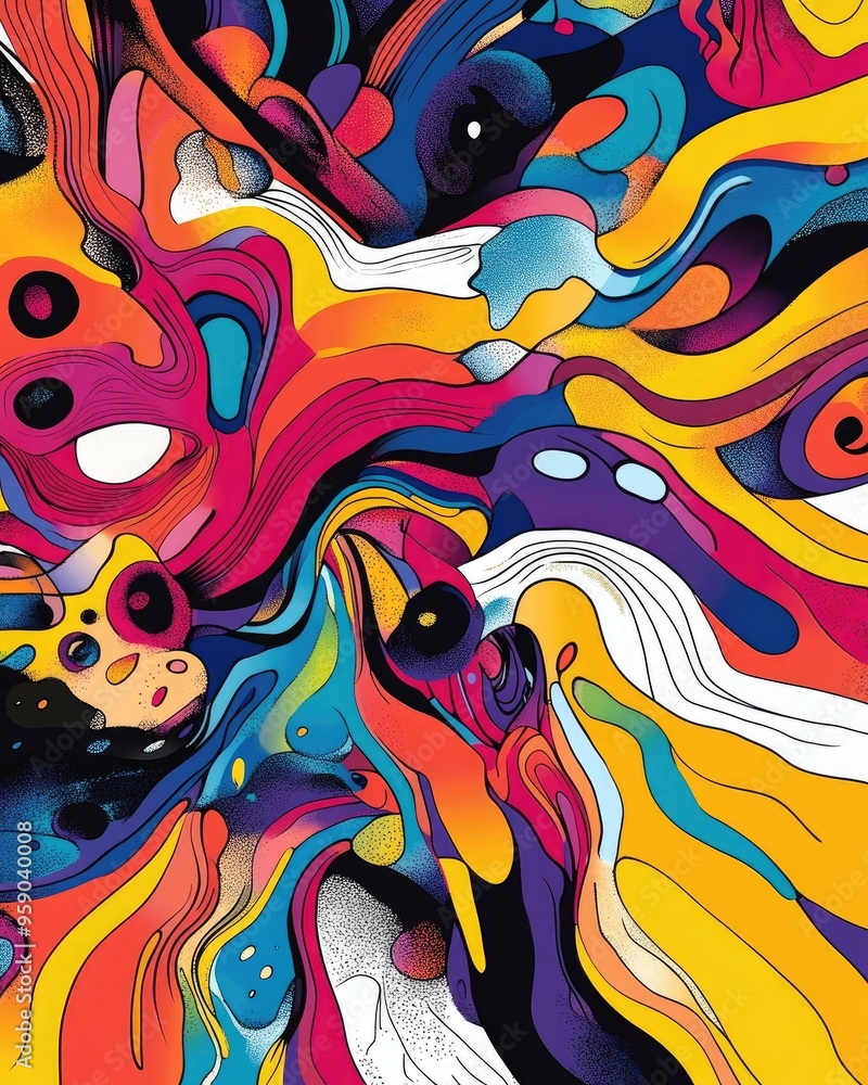 Line art illustration depicting a vibrant abstract background bursting with energy and rich colors Line art illustration depicting a vibrant abstract background bursting with energy and rich colors