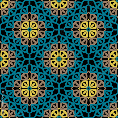 Pattern with crochet granny square wallpaper handmade decorative art design print 