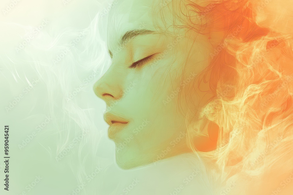 Abstract Portrait of a Woman with Eyes Closed Abstract Portrait of a Woman with Eyes Closed