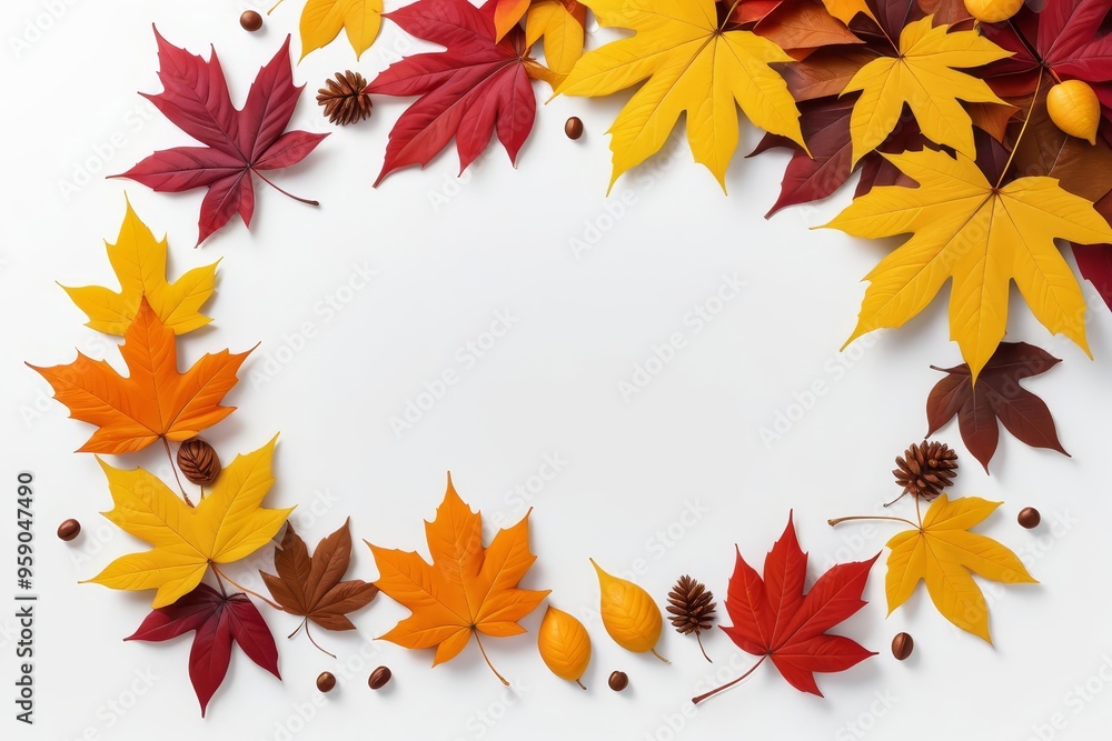 Autumn leaves frame with copy space for text. Autumn leaves frame with copy space for text.