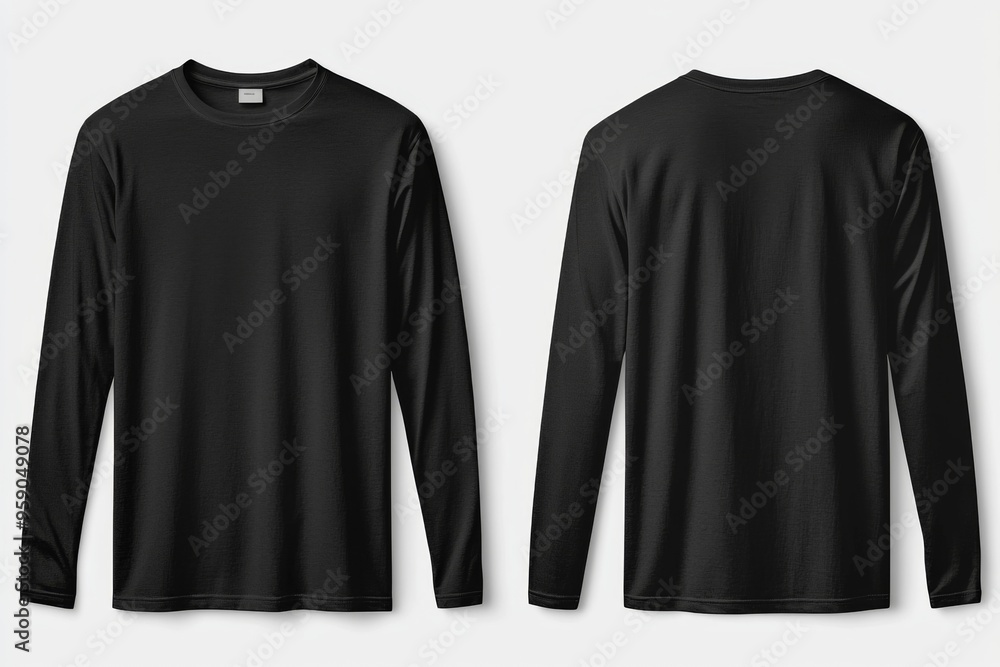 Black long sleeve tshirt mockup isolated created with Generative AI Black long sleeve tshirt mockup isolated created with Generative AI