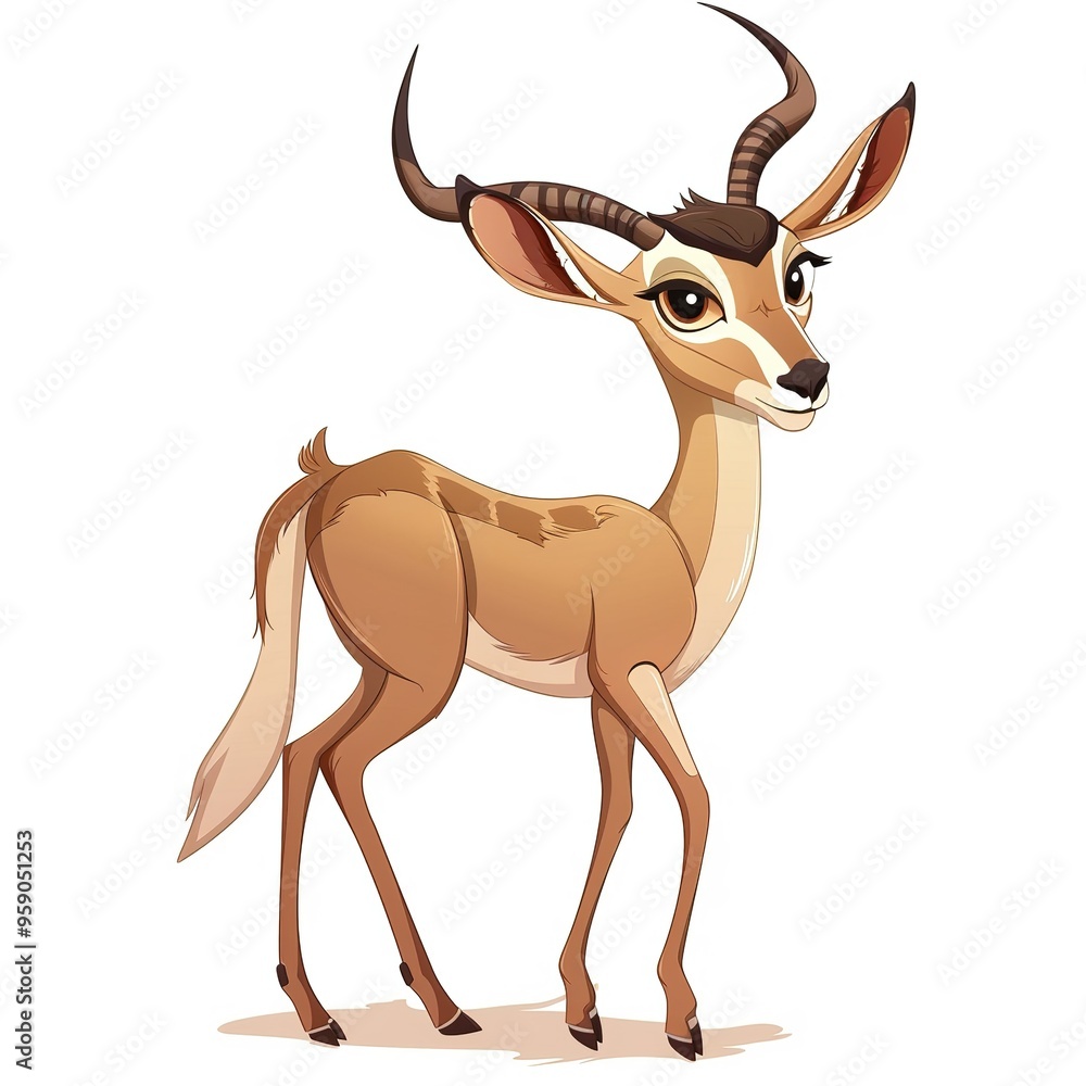 Gazelle Earth animal cartoon isolated whitebackground Gazelle Earth animal cartoon isolated whitebackground