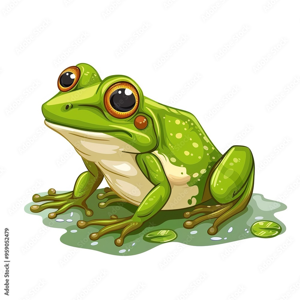 Frog Water animal cartoon isolated whitebackground Frog Water animal cartoon isolated whitebackground