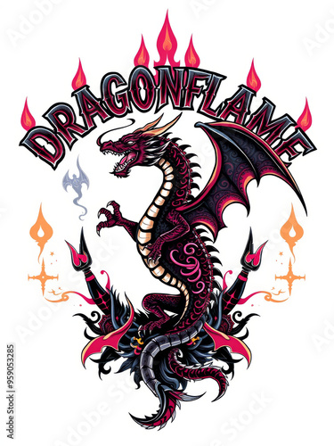 Dragonflamme - Fantastische Drachenillustration