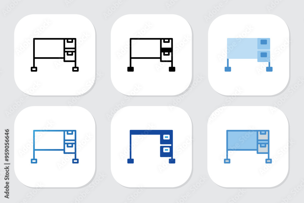 Table icons with various design styles Table icons with various design styles