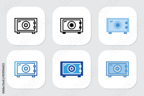 Locker icons with various design styles