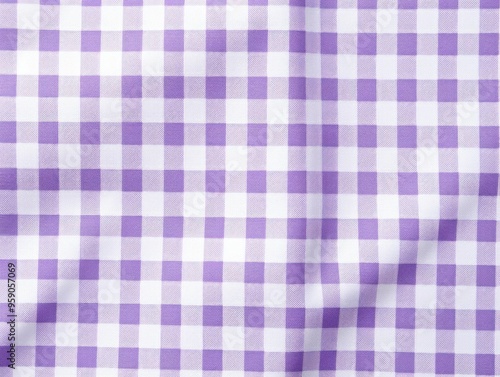 The gingham pattern on a Lavender and white background