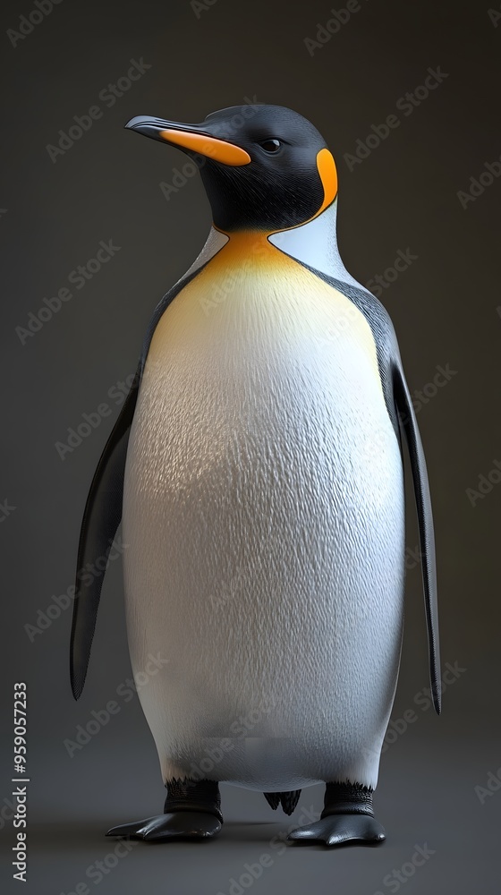 Fototapeta premium Emperor Penguin, Photo Realistic, Wallpaper, Cover and Screen for Smartphone, PC, Laptop, 9:16 and 16:9 Format