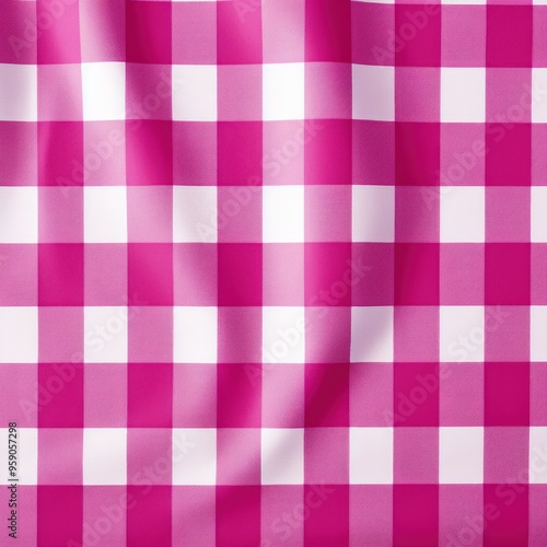 The gingham pattern on a Magenta and white 