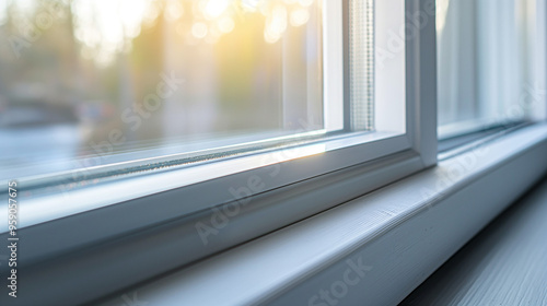 Wallpaper Mural Close-Up of Sunlight on Double Glazed Window Frame Torontodigital.ca