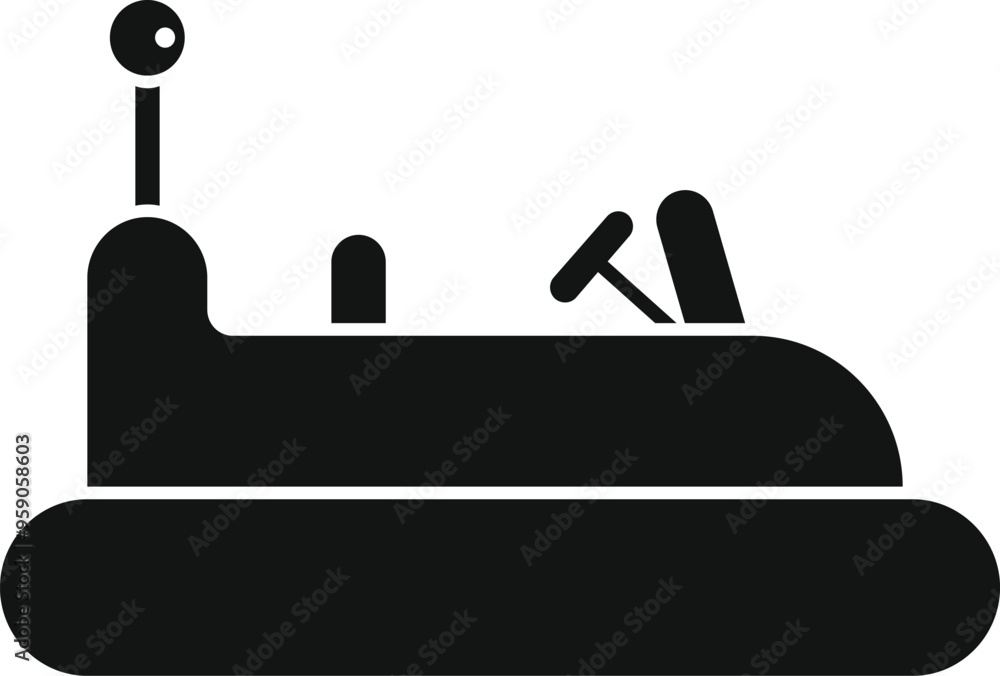 Obraz premium Black silhouette of a bumper car isolated on a white background