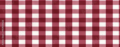 The gingham pattern on a Maroon and white background