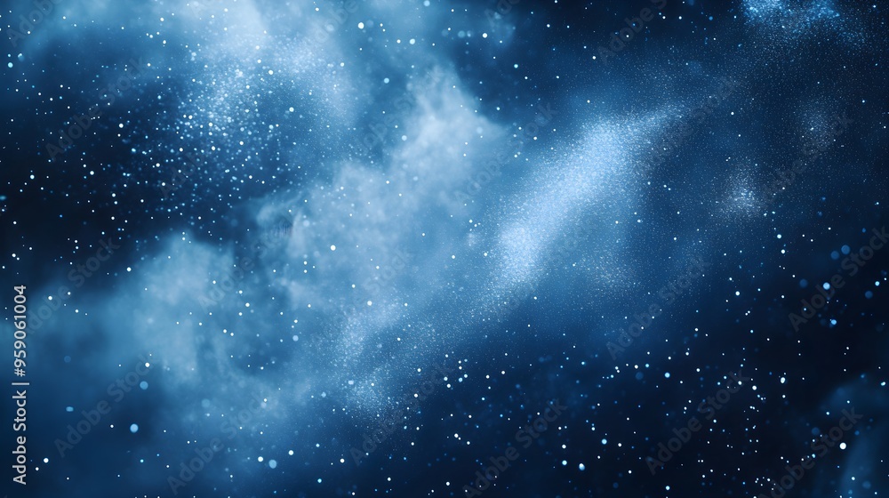 Fototapeta premium Subtle blue and white dust particles in a minimalist wallpaper design