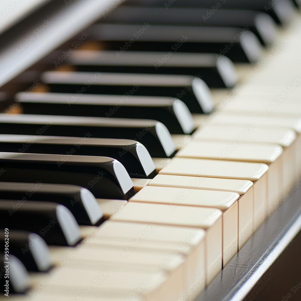 Close up of piano keys, black and white keys, musical instrument. Close up of piano keys, black and white keys, musical instrument.
