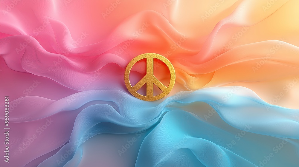 Elegant International Day of Peace Banner with Golden Peace Symbol and ...
