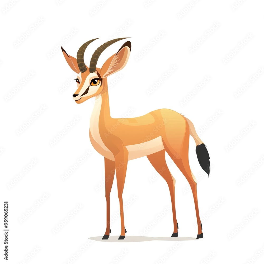 Gazelle Void/Space element animal cartoon isolated whitebackground 16:9 Gazelle Void/Space element animal cartoon isolated whitebackground 16:9