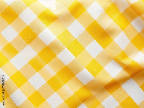 The gingham pattern on a Yellow and white background 