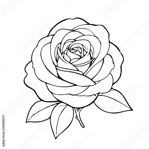 Wallpaper Mural Flower rose illustration hand drawing Torontodigital.ca