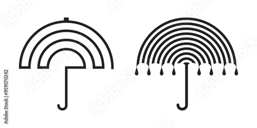 Umbrella. Parasol. Rain. Bad weather. Illustration