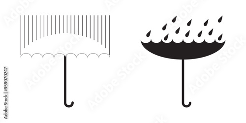 Umbrella. Parasol. Rain. Bad weather. Illustration