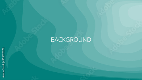 Teal green abstract background with sharp wavy lines and gradient transition, dynamic swirl shape. Inclined bends