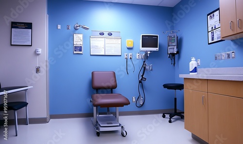 Examination Room with Medical Equipment and Seating