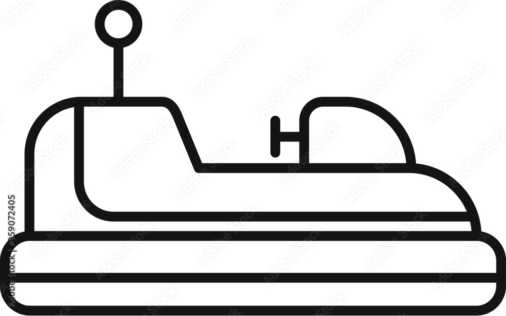 Simple line drawing of a bumper car, bringing to mind the fun and excitement of amusement parks Simple line drawing of a bumper car, bringing to mind the fun and excitement of amusement parks