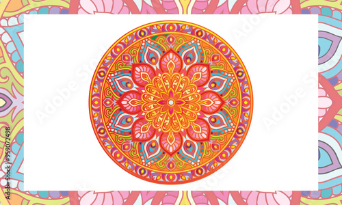 Flower mandala colorful background for cards, prints, textile and coloring books-01.eps