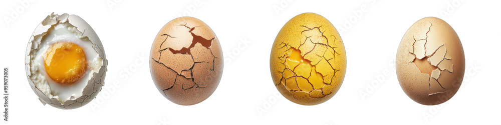 PNG Cracked Egg with Broken Shell and Yolk - Partially Opened Egg with Visible Yolk PNG Cracked Egg with Broken Shell and Yolk - Partially Opened Egg with Visible Yolk