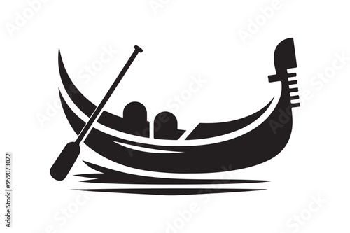 Stunning Gondola Silhouettes in Vector Format – Perfect for Print & Web