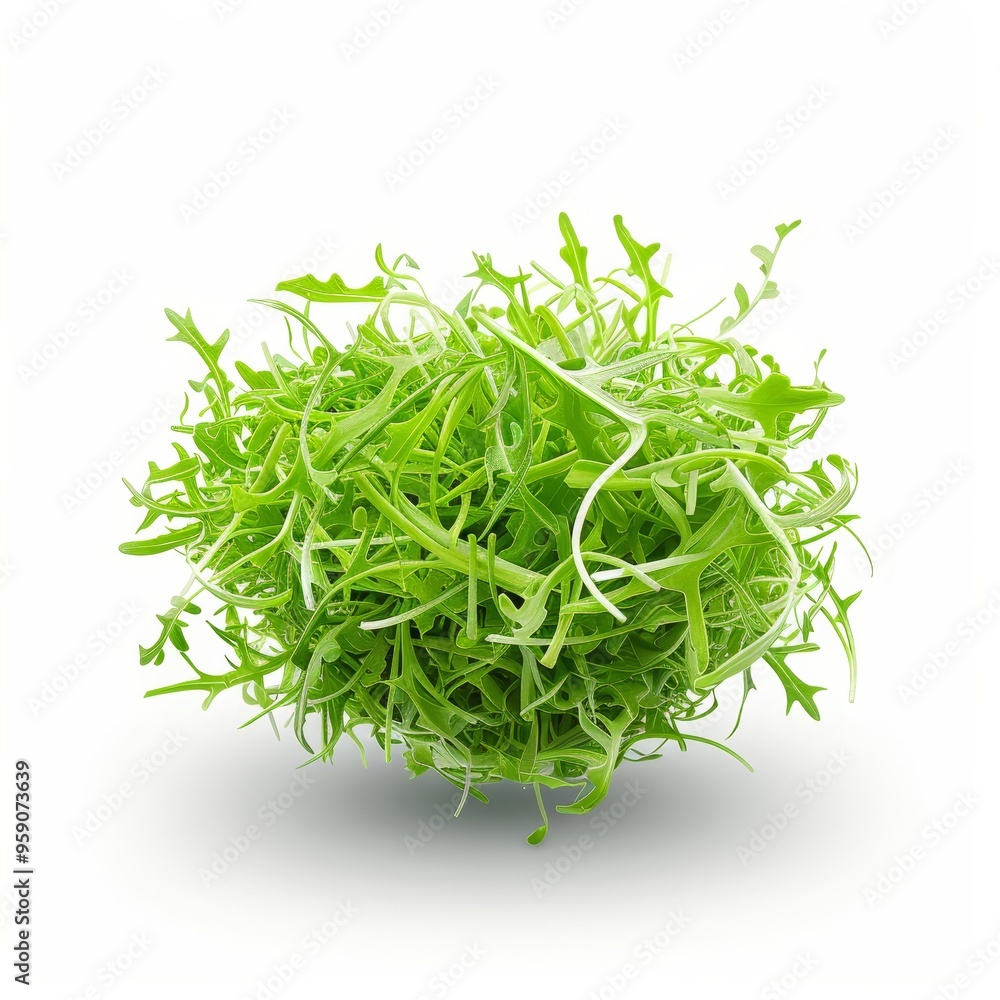 Shredded raw papaya, food and drink element, realistic 3D render, vibrant green, isolated on white background Shredded raw papaya, food and drink element, realistic 3D render, vibrant green, isolated on white background