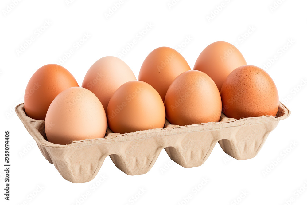 Box with eggs isolated on clear white and transparent background Box with eggs isolated on clear white and transparent background