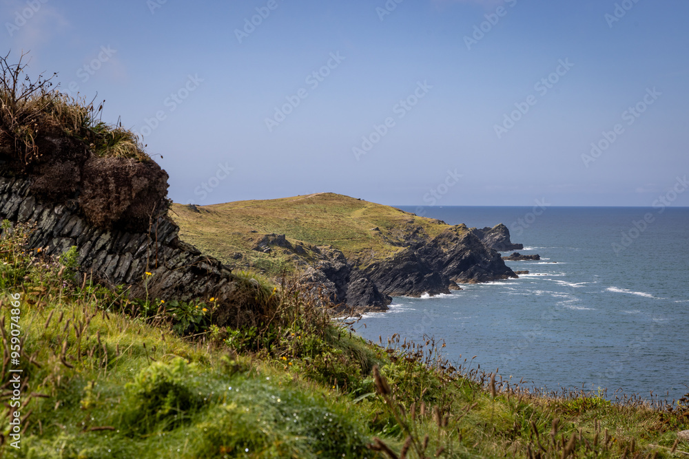 The rugged coastline near Newquay in Cornwall, on a sunny summer's day The rugged coastline near Newquay in Cornwall, on a sunny summer's day