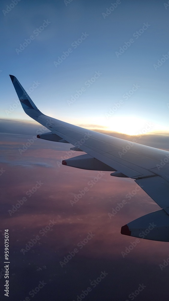Obraz premium Airplane Sunset